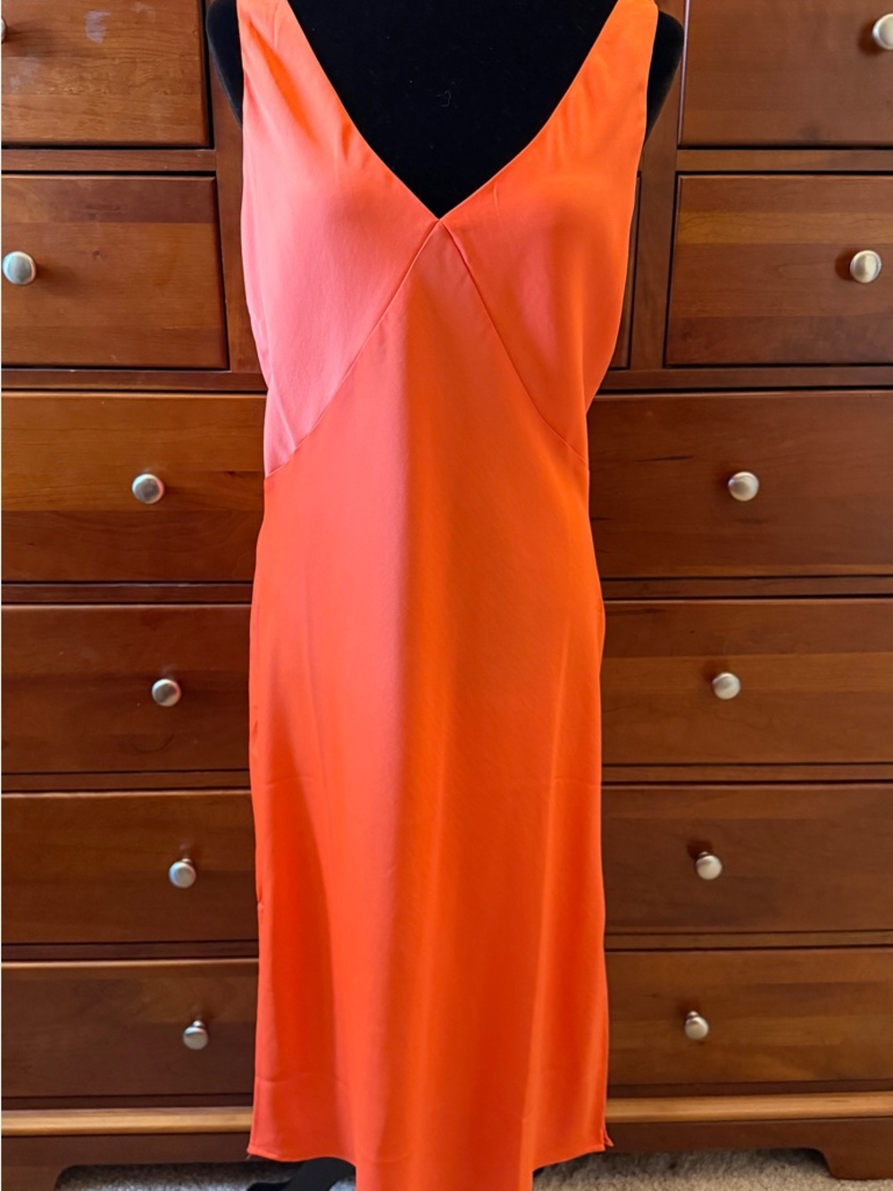 a new day Orange satin Maxi Slip Dress